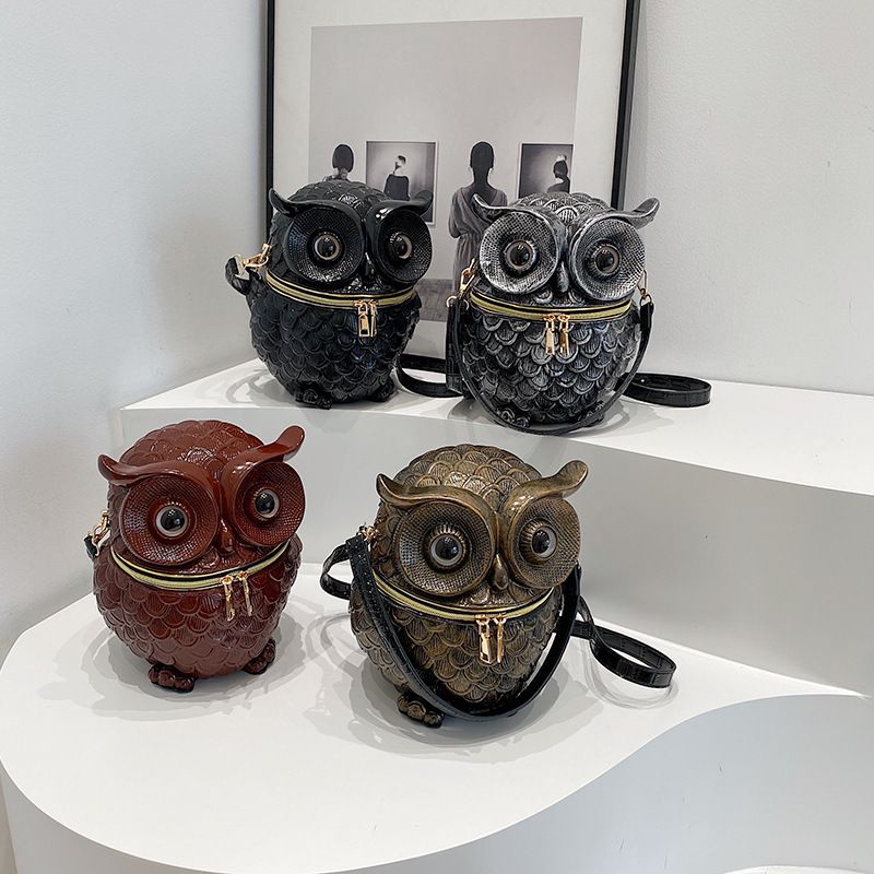 Textured Niche Crossbody For Women, Ins Style, Unique Handbag, Shoulder Bag, Owl-Shaped Embossed Box Bag_voghion.com