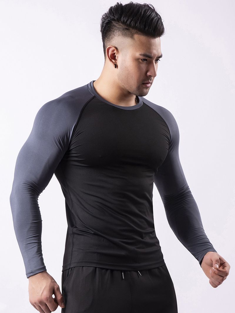 Multi Functional Fitness Suit Men's Four Season High Elasticity Breathable Quick Drying Long Sleeved Sportswear_voghion.com