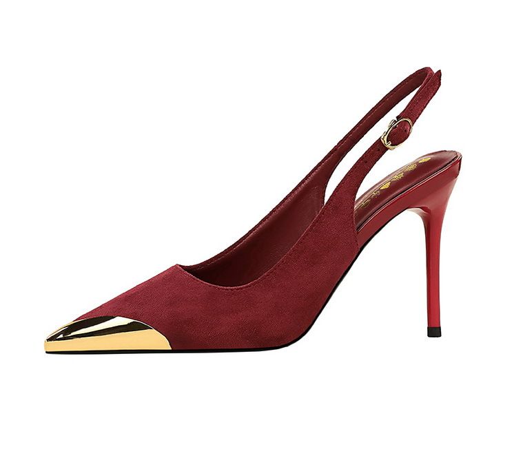 Women's Elegant Pointed-Toe Stiletto Heels With Metal Accents, Open Back & Ankle Strap For Evening Parties & Special Occasions_voghion.com