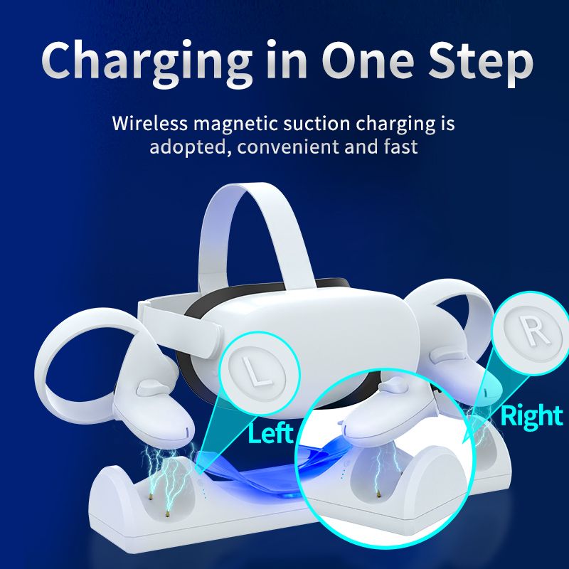 VR-opladningsbeslag til Oculus Quest 2 VR Headset Controller Fast Charging Dock magnetisk stativsæt til Quest 2_voghion.com