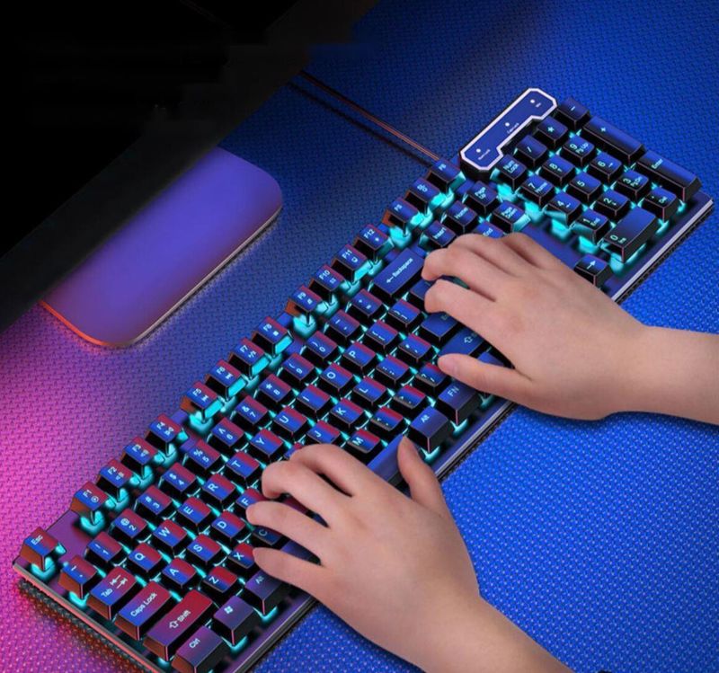 Mechanical Feel Wired Silent Keyboard Mouse For Computer Laptop Universal Gaming E-sports Peripheral Three-piece Set_voghion.com