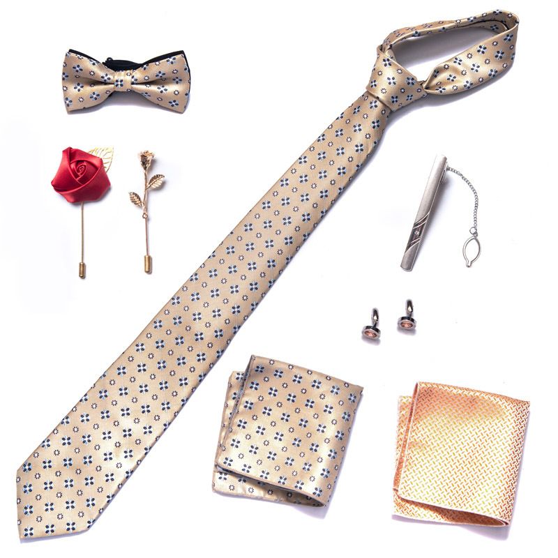 Abito cravatta pronto, papillon, accessori da uomo, set da 8 pezzi, corpetto, spilla, gemelli, abito formale, matrimonio_voghion.com