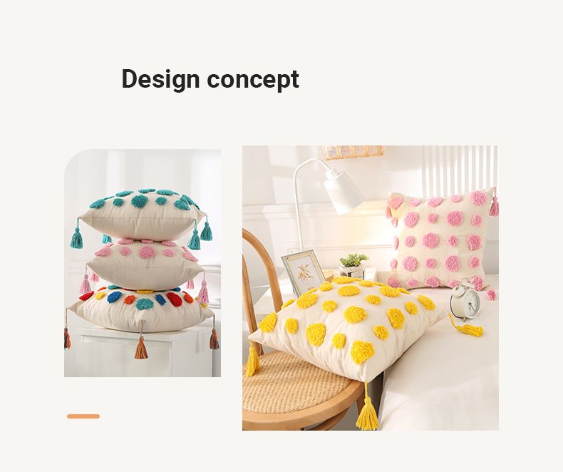 Bohemian Tufted Kissenbezug Nordischer Kissenbezug für Sofa Wohnzimmer 45x45 Dekorative Kissen für Couch Auto Home Weihnachtsdeko_voghion.com