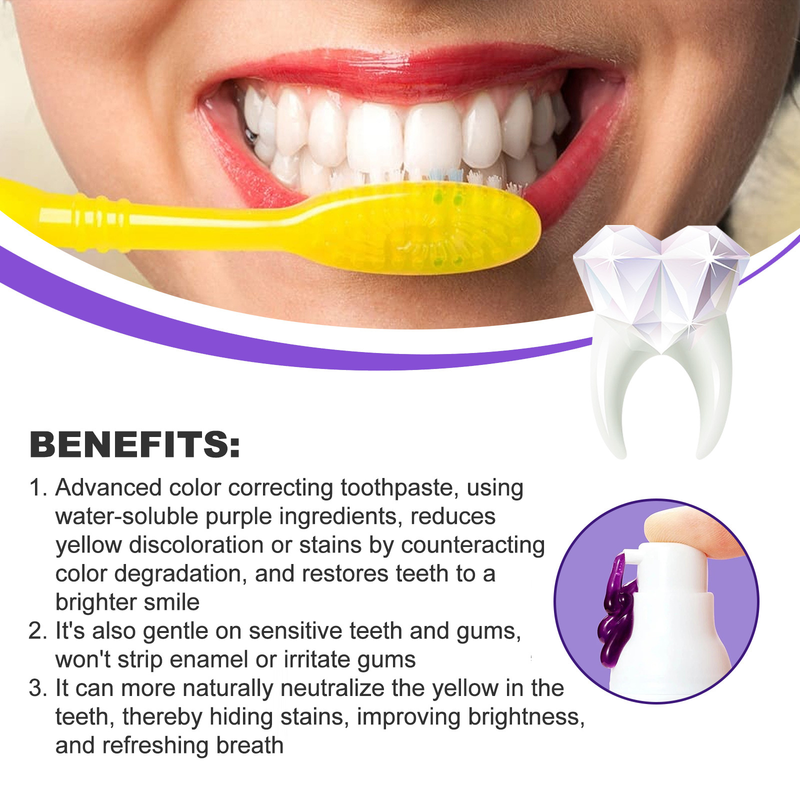 West&Month V34 Purple Toothpaste Whitening Teeth Cleansing Stains and Odors_voghion.com