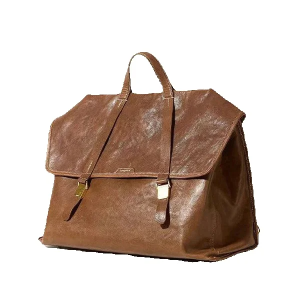 Borsa a mano da donna con design di nicchia 2025, borsa da viaggio di grande capacità, borsa a tracolla in pelle conciata al vegetale, versatile, casual, per tutti i giorni_voghion.com