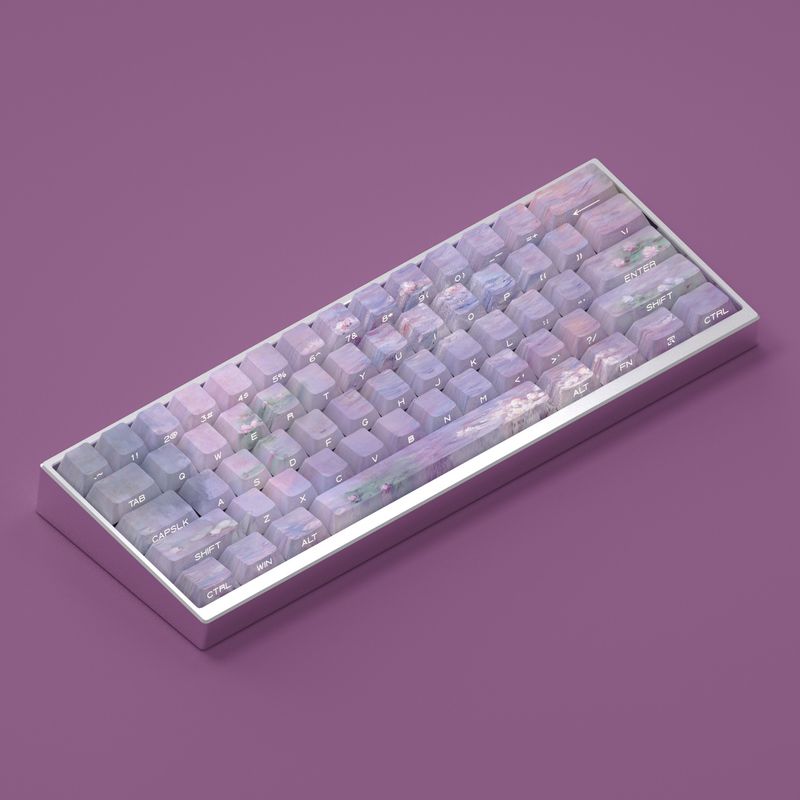 Wenshao Water Lotus Keycap Side Carving Transparent Original Factory Height Adaptation 61 65 68 75 87 104_voghion.com