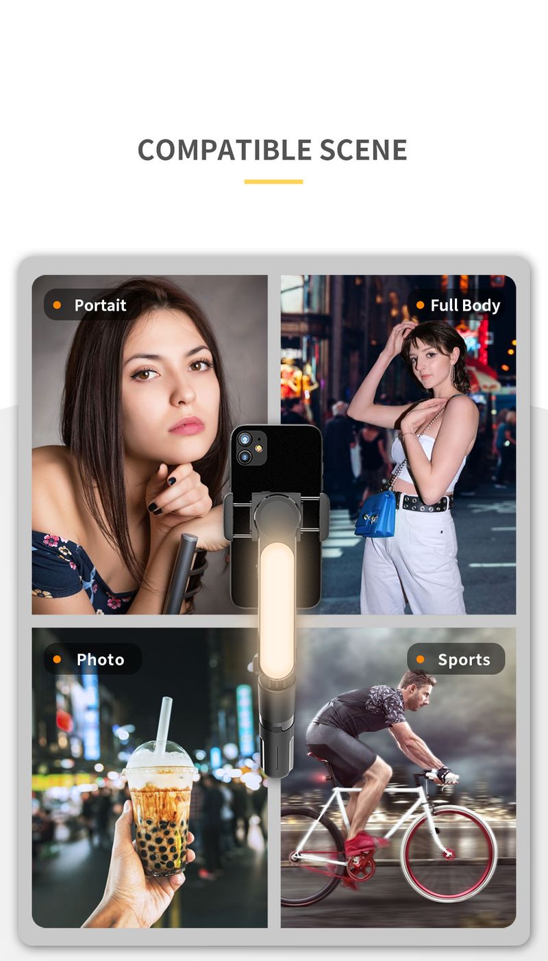 Handheld Gimbal Stabilizer Stick L09 Bluetooth Mobile Phone Holder Adjustable Fill Light Selfie Stand For IPhone/Xiaomi_voghion.com