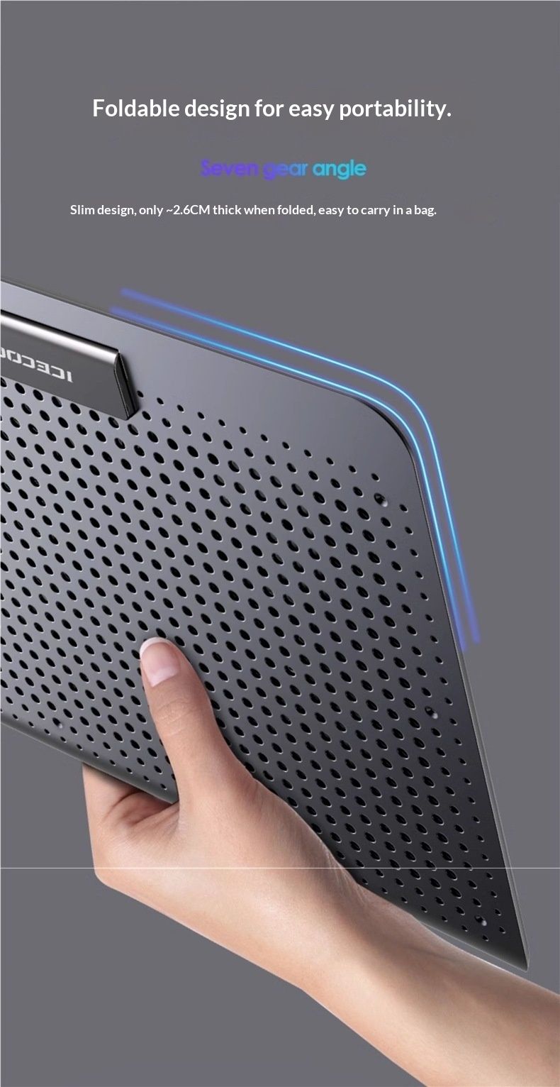 NeoGear Laptop Pad Base 14 pollici Supporto per ventola di raffreddamento per computer portatile Supporto in lega di alluminio Supporto per acqua_voghion.com