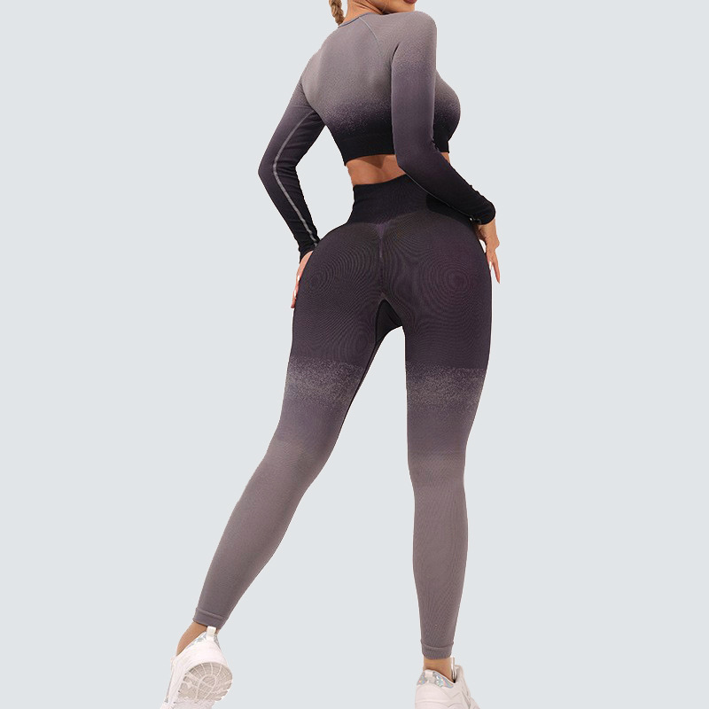 LazyZoom New Yoga Clothing For Women High-End Dopamine Moisture-Wicking Gradient Seamless Sports Set_voghion.com
