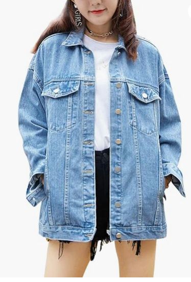 Übergroße Jeansjacke für Damen – Klassischer, locker sitzender Langarmmantel in Hellblau, Dunkelblau und Schwarzgrau (S-3XL)_voghion.com