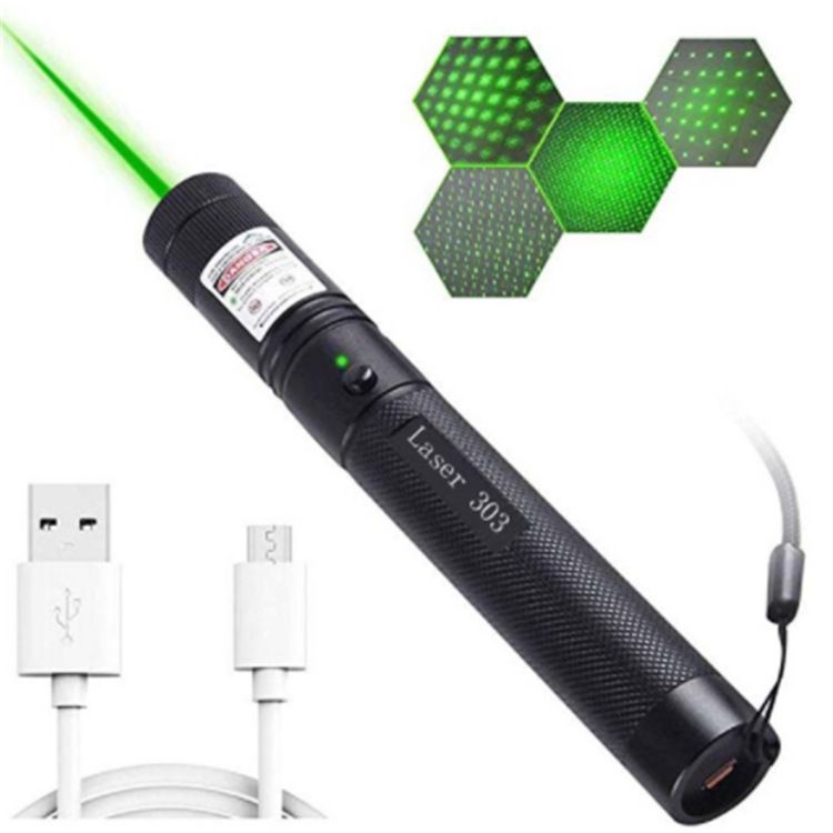 Lampe de poche laser USB303 verte, rouge, violette, bleue, ciel étoilé, indicateur de vente, pointeur_voghion.com
