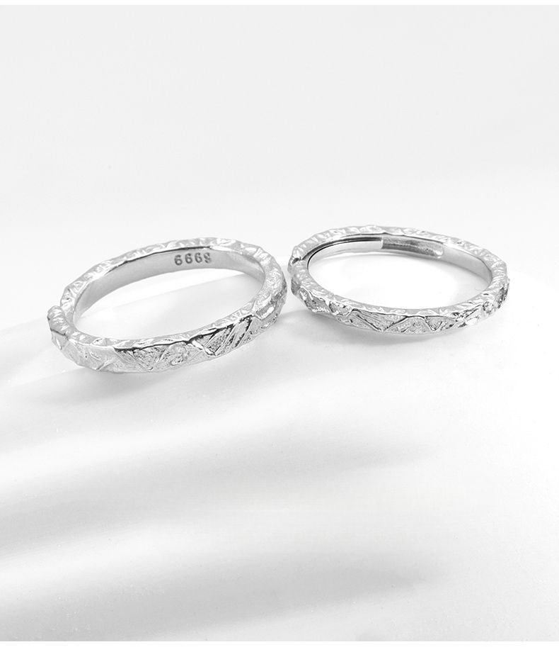 Coppia di anelli semplici in argento puro 999, con carta da zucchero, Qixi 520, regalo per fidanzato e fidanzata_voghion.com