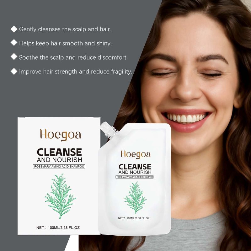 Hoegoa Rosemary Shampoo Refreshing Gentle Cleansing Smooth Shiny Hair Rich Foam Daily Care_voghion.com