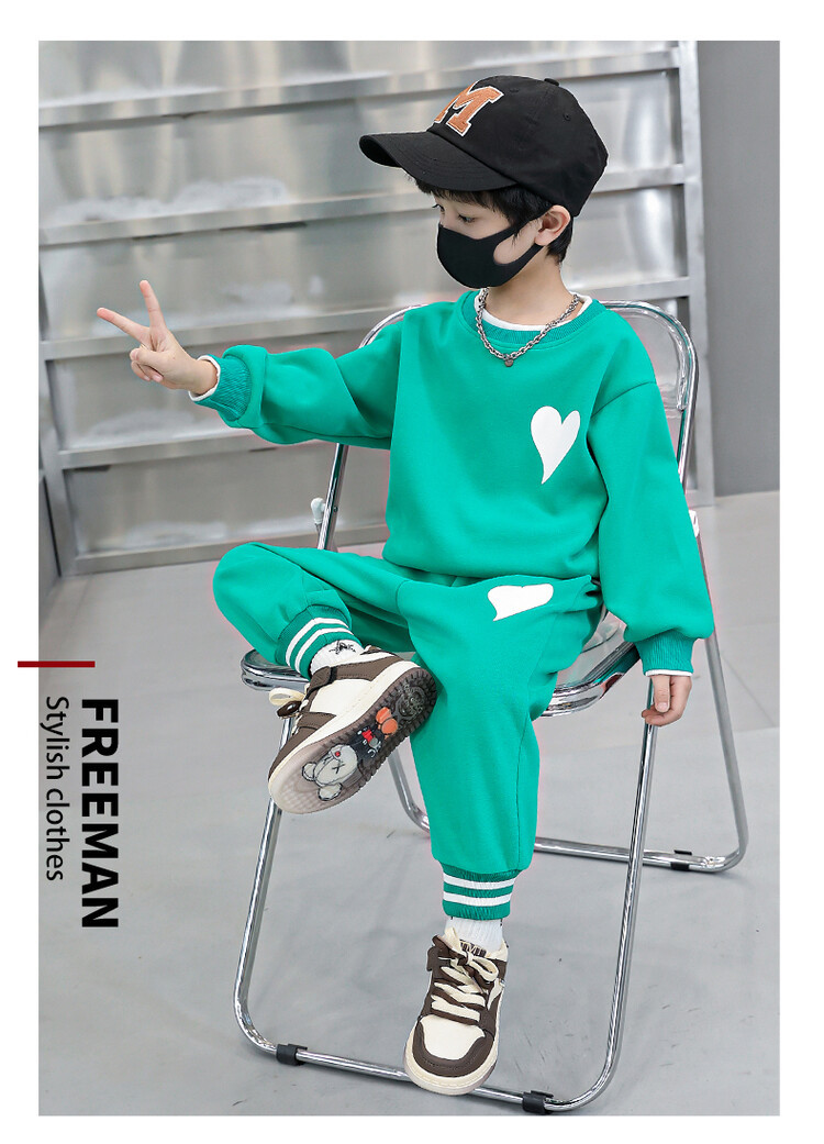 Boys' Love 2023 Spring and Autumn Season Sports Sweater Two Piece Set for Young Children's Fashionable_voghion.com