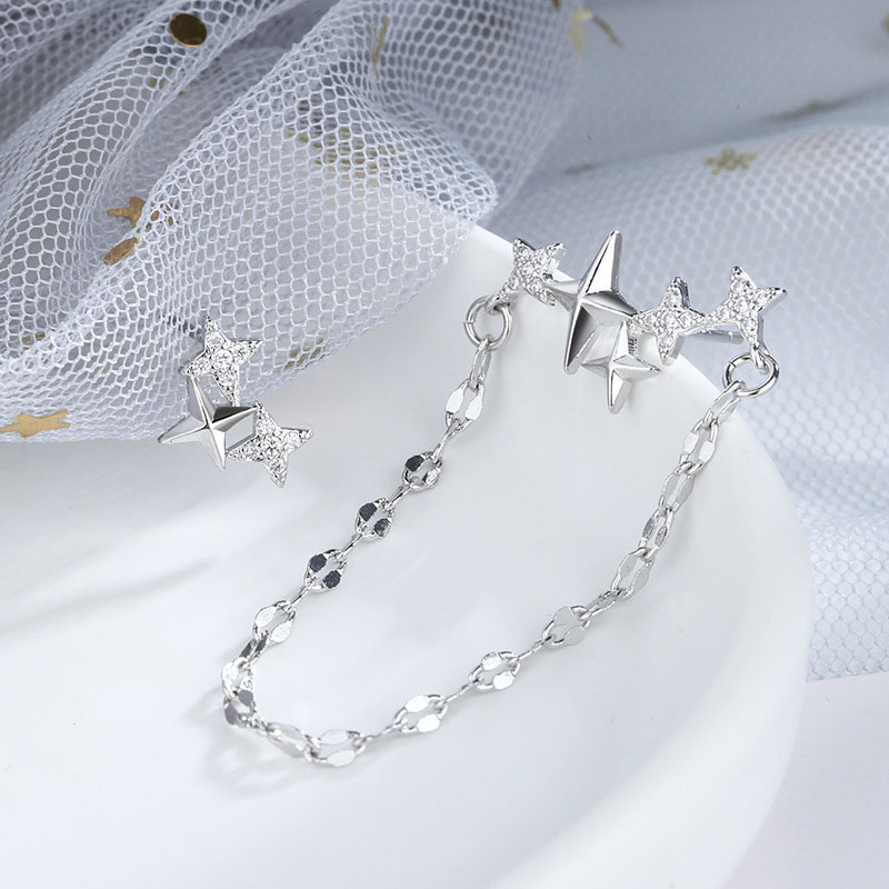 Farbe VENUS Sier Asymmetrische Stern Ohrringe frauen Zirkon Quasten Ohr Studs Persönlichkeit Schmuck Geburtstag Gi_voghion.com