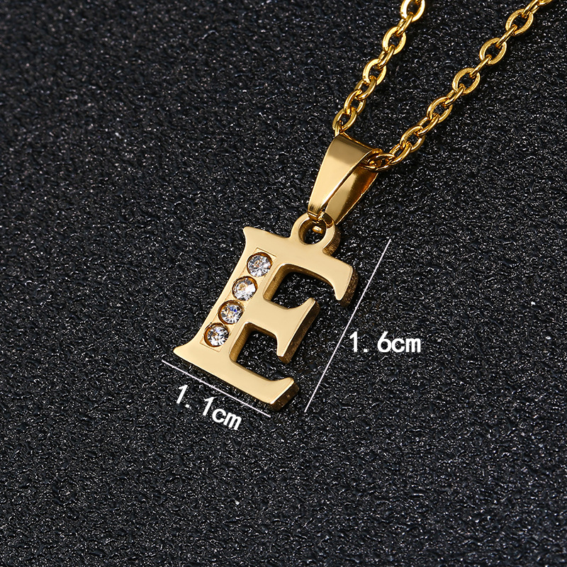 Collana con lettera, per studentessa coreana, semplice, piccola, per coppia di fidanzate, 26 lettere inglesi portafortuna, ciondolo con catena per clavicola_voghion.com