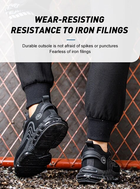 Rotating Button Safety Shoes Men Work Sneakers Indestructible Shoes Puncture-Proof Protective Shoes Work Boots Steel Toe Shoes_voghion.com
