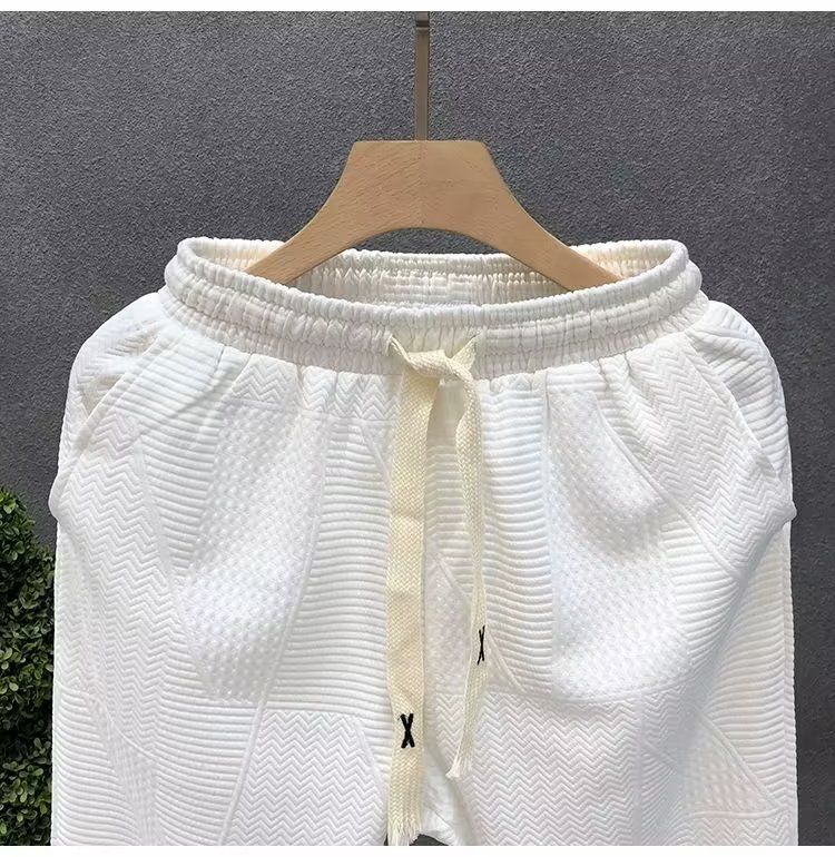 Men's Clothing Men's Casual Pants Harem Pants Sports Pants Trendy Brand Trendy Cuffs Solid Color Simple And Versatile_voghion.com