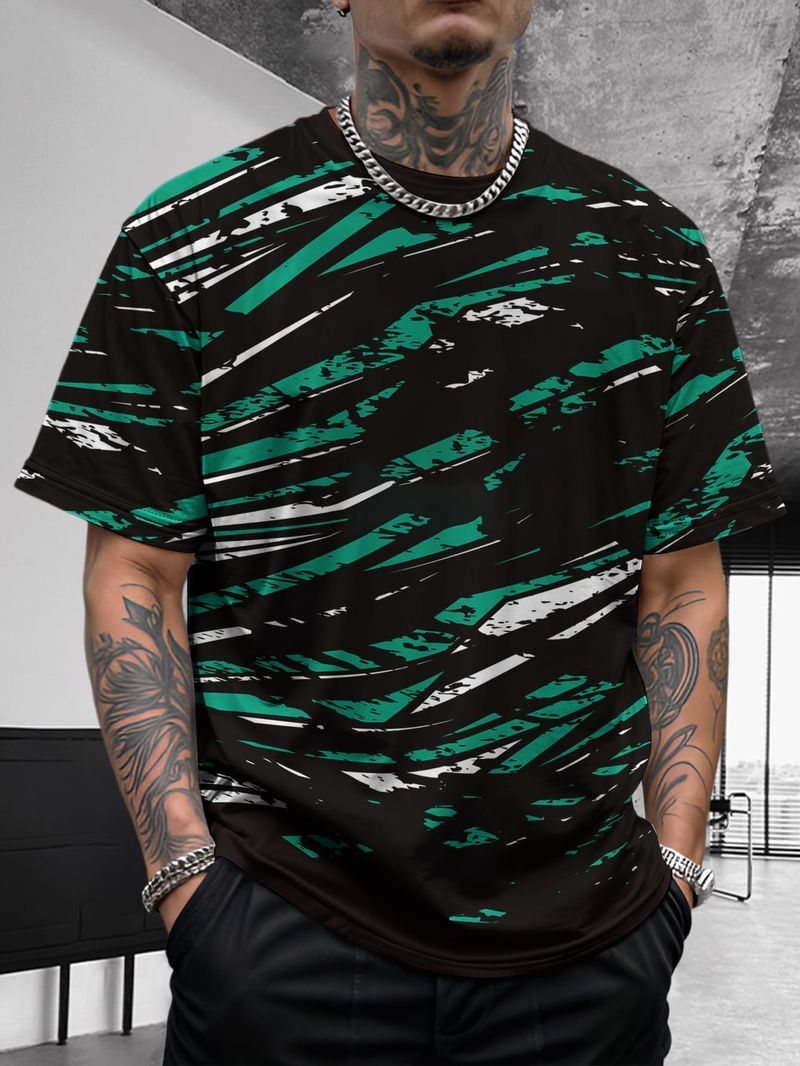 Sommer Neue Herren Kontrastfarbe Street Style Patchwork Modisch Lässig Atmungsaktiv Vielseitig Kurzarmhemd_voghion.com
