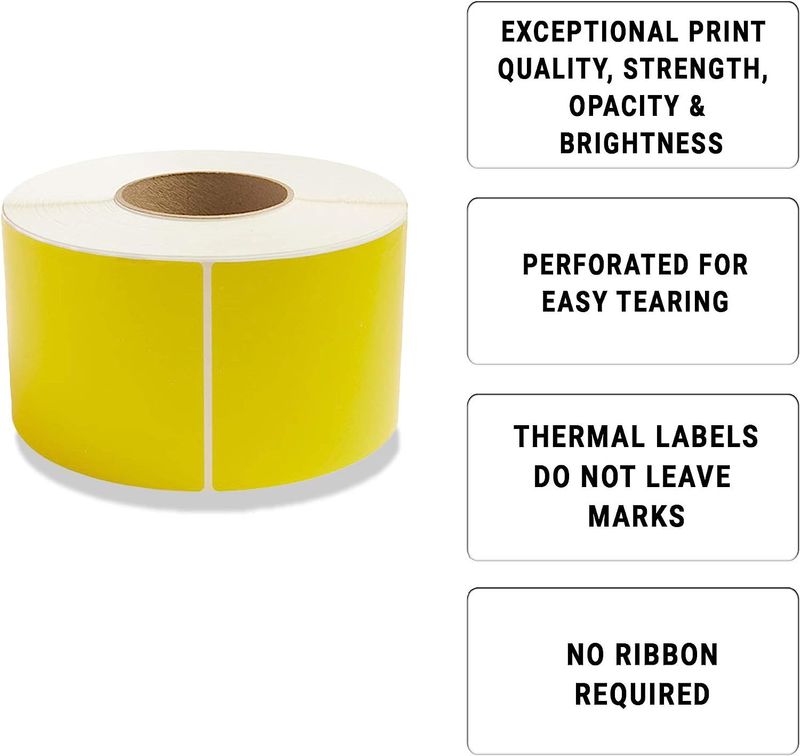 4000 Pack Direct Thermal Labels 4" x 6" Yellow 3 Core. Self-Adhesive Rolls. Mailing Postage. Printing Paper. Blank for Shipping; barcoding_voghion.com