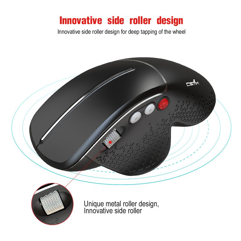 Digitex Digitex T32 2.4G Wireless Vertical Side Scroll Wheel Ergonomic Office Gaming Prevent Mouse Hand_voghion.com
