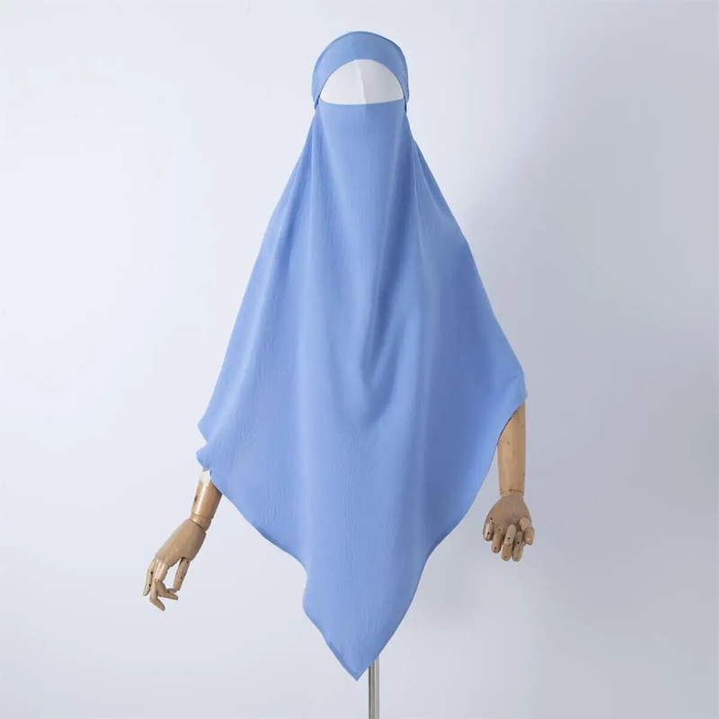 1 buc Ice Silk dublu strat Paryer Hijab respirabil islamic Dubai stil lung instant eșarfă, potrivit pentru festivaluri și rugăciuni_voghion.com