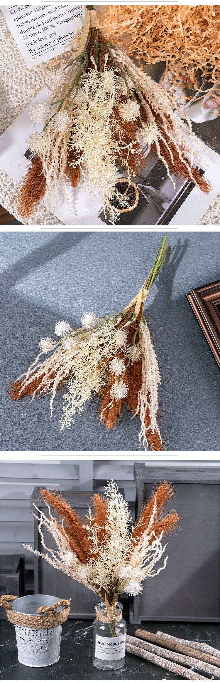 Produttore cioccolato ricci di mare souvenir simulato fiore decorazione da parete decorazione della casa design mano che tiene bouquet CF01320_voghion.com