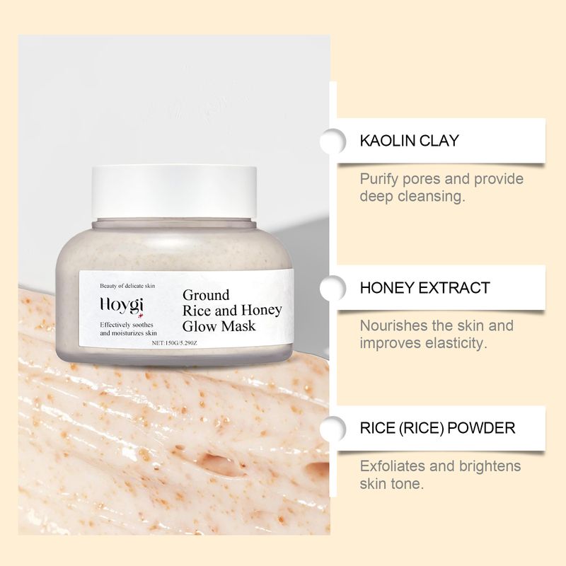 Reis Hunneg Feuchtigkeitsspenderend an ophellend Mask Feuchtigkeitsspenderend, hydratiséierend, pflegend a verbessert de Glanz vun der Gesiichtshaut_voghion.com