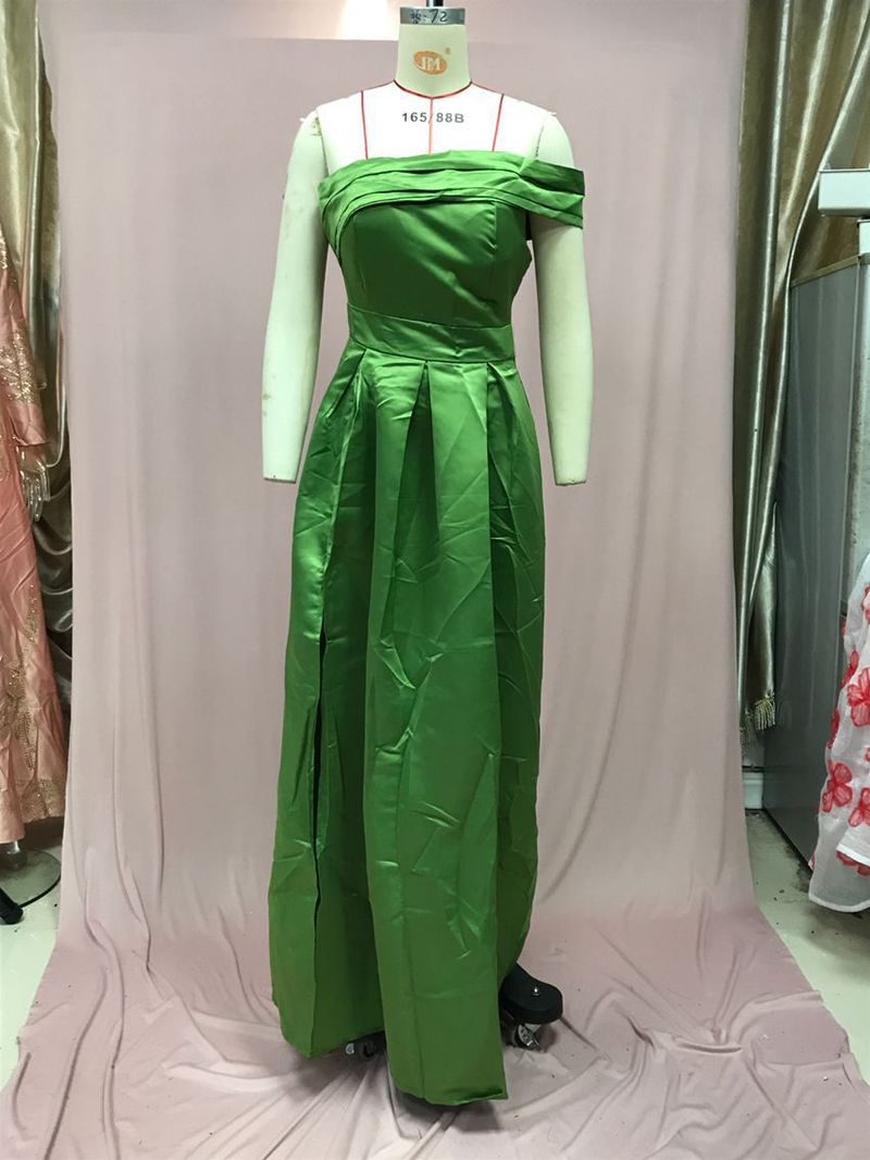 Women's Clothing Evening Dress Birthday Party Tutu Skirt Green High Split Sexy Robe_voghion.com