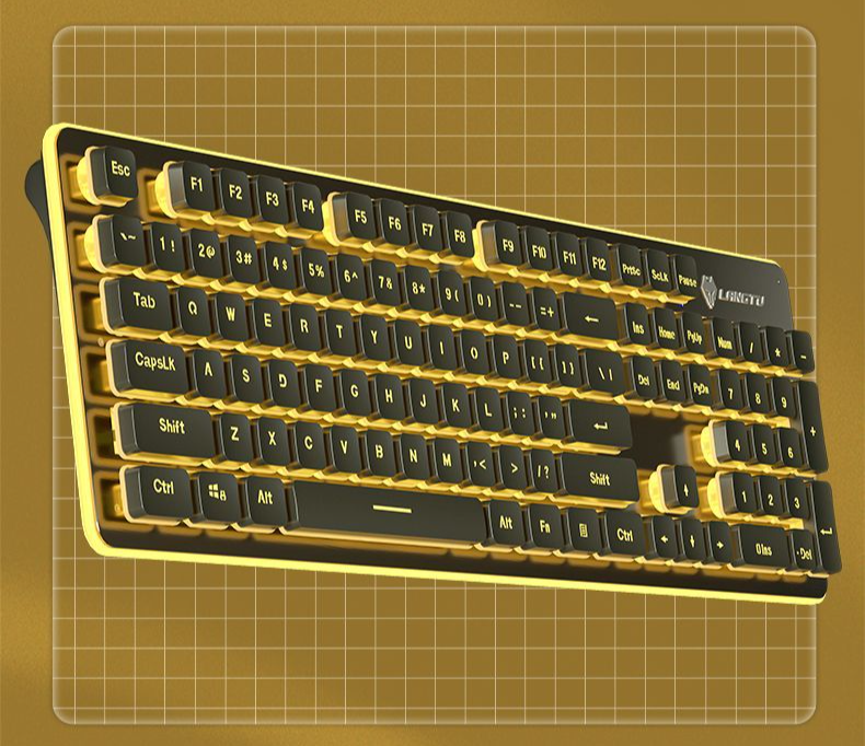 Langtu Wired Wireless Silent Keyboard High Aesthetic Mechanical Feel Backlit Tablet Laptop For Women Office_voghion.com