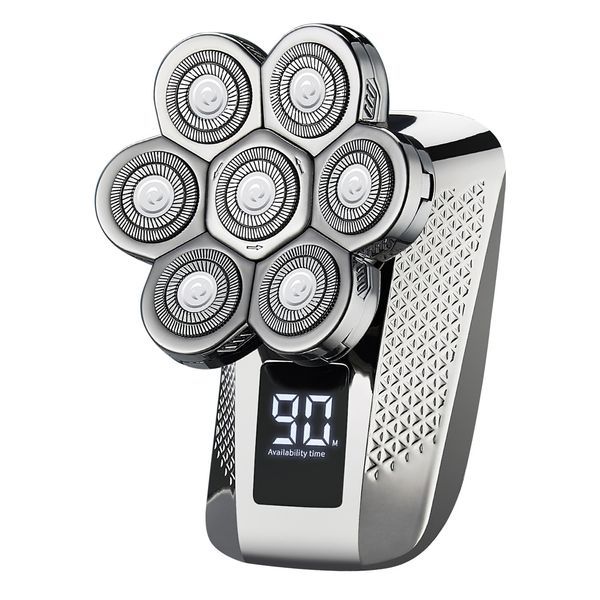 Kopfrasierer für Männer mit Glatze, 5-in-1, 7D, elektrischer Rotationsrasierer, wiederaufladbarer, kabelloser Kopf-Bartschneider, Rasierer-Set, IPX6, wasserdicht, Trocken-/Nasspflegeset, W_voghion.com