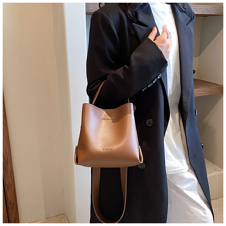 Damska torba typu worek typu crossbody z teksturą, jesienna, jednoramienna, pu, duża pojemność, do pracy_voghion.com