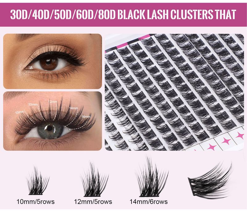 False Eyelashes Diy Single Cluster Eyelash Book False Eyelash Natural Thick D-Curved Segmented Grafted Eyelash_voghion.com