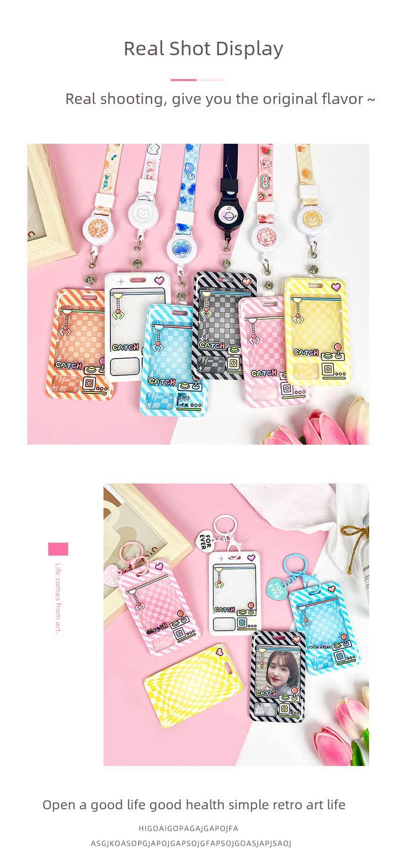 Student bolt-type transparent card set cartoon ID set anti-lost relief bus card protection set wholesale manufacturers men and women_voghion.com