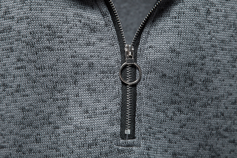 2024 New European size hollowed out placket with zipper design for men's high neck bottom T-shirt hoodie_voghion.com