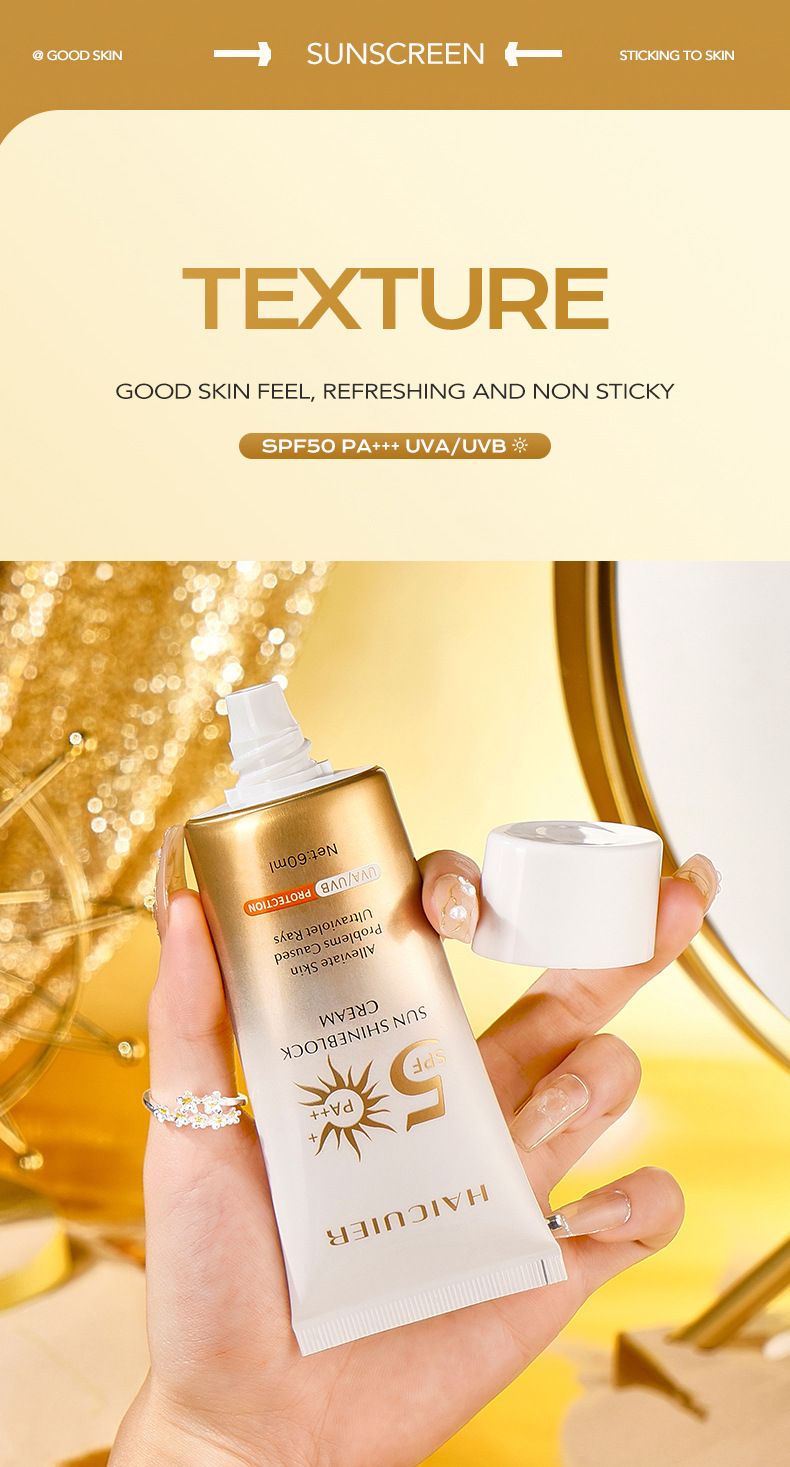 Crema solare per il viso esclusiva HAICUIER Crema solare isolante SPF50 Protezione solare rinfrescante Protezione solare PA+++_voghion.com