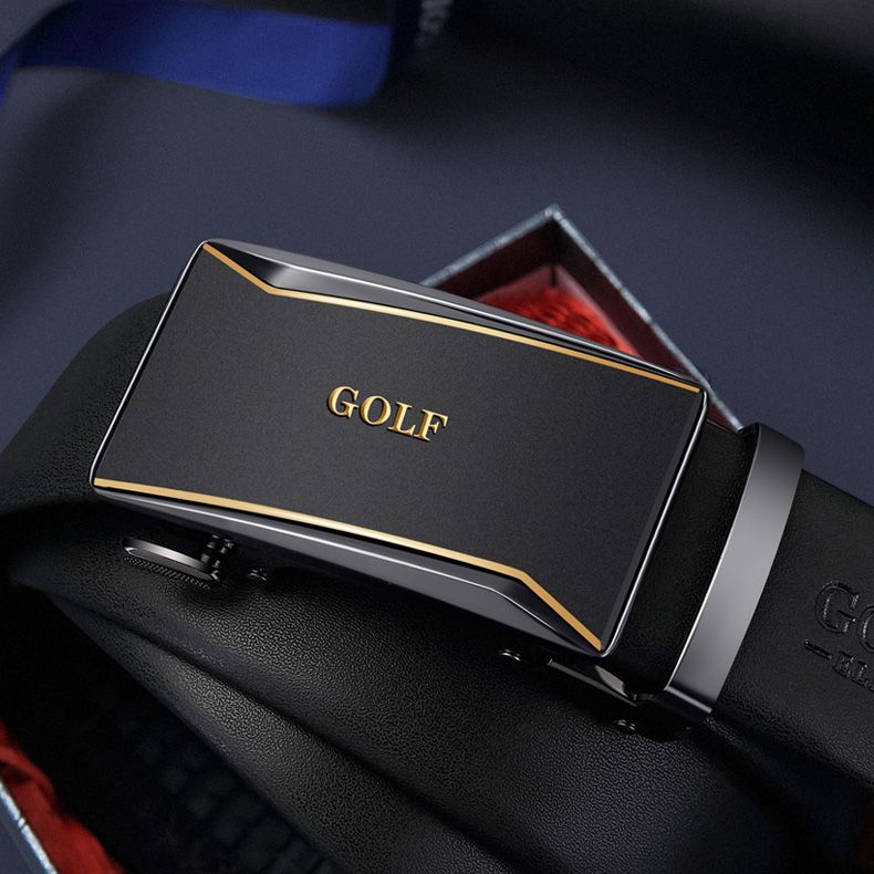 HOT GOLF Herren Gürtel aus echtem Leder mit automatischer Schnalle, trendiger Casual Business-Hosengürtel, vielseitig und einfach_voghion.com