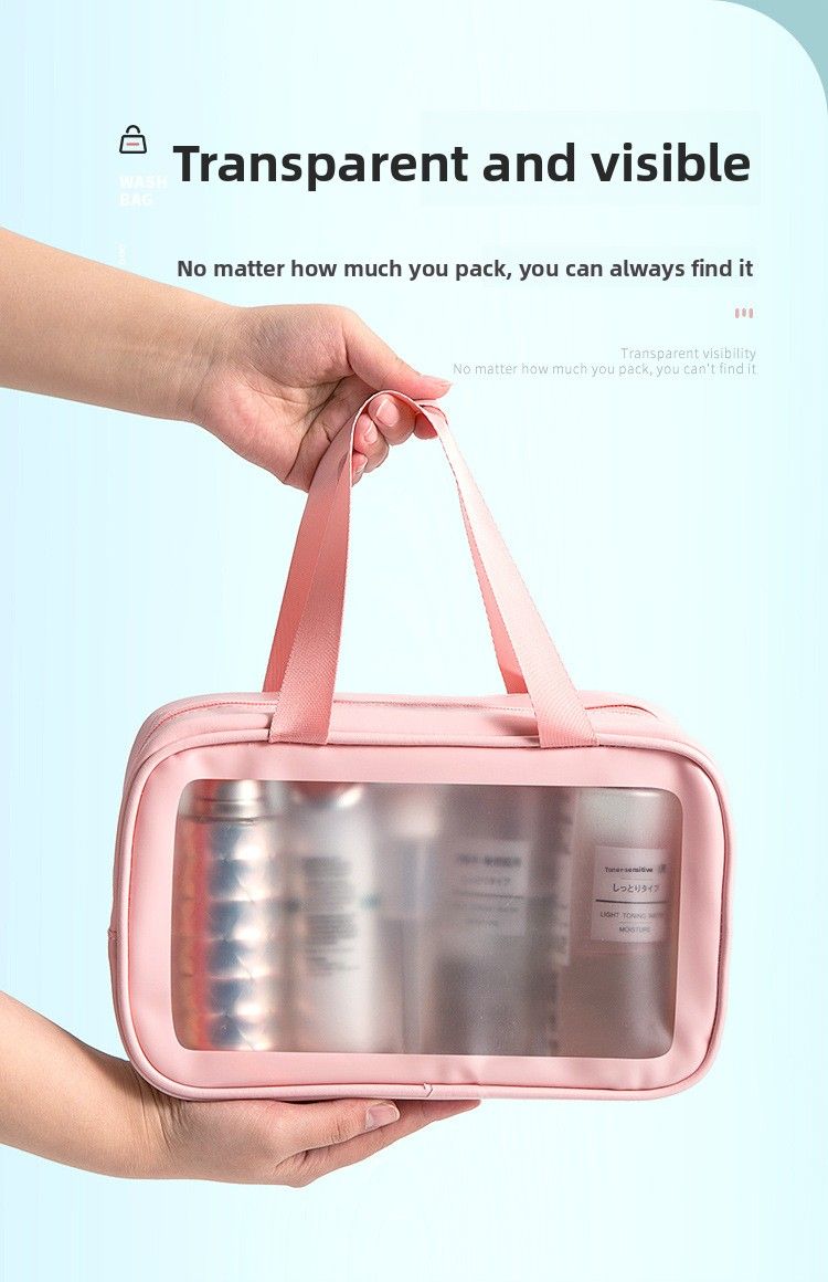 Borsa da toilette portatile per cosmetici e trucco per celebrità su Internet, con lettera, trasparente_voghion.com