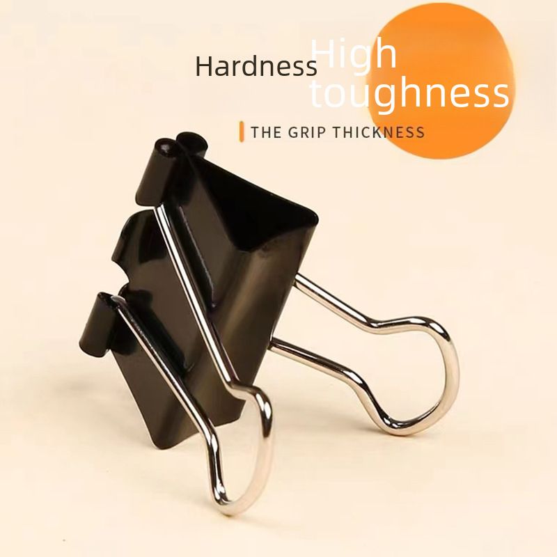 Factory direct sale Black long tail clip metal bill clip multi-specification black dovetail clip office binding clip stationery_voghion.com