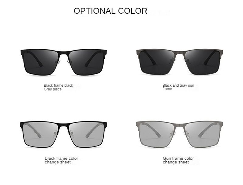 1pc Men's Driving Polarized High Sense Photochromic Fishing Sunglasses, With Case Glasses Cloth_voghion.com