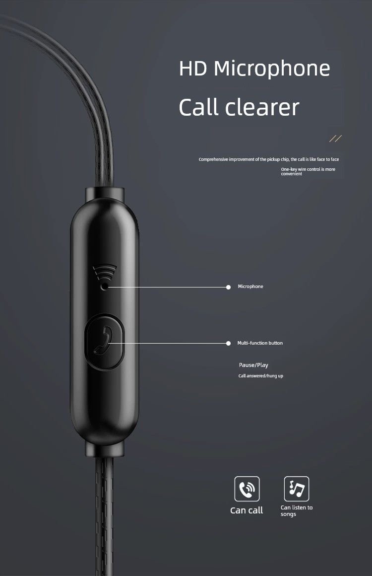 A03 Metal Listening Music Android Intelligent Call Wire Control_voghion.com