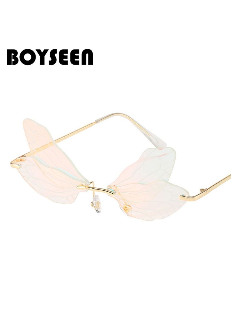 LazyZoom Dragoy Shape Catwalk Girls Fashion Unique Gradient Sunglasses Instagram Mesh Red Asian Culture Butterfly Glasses_voghion.com