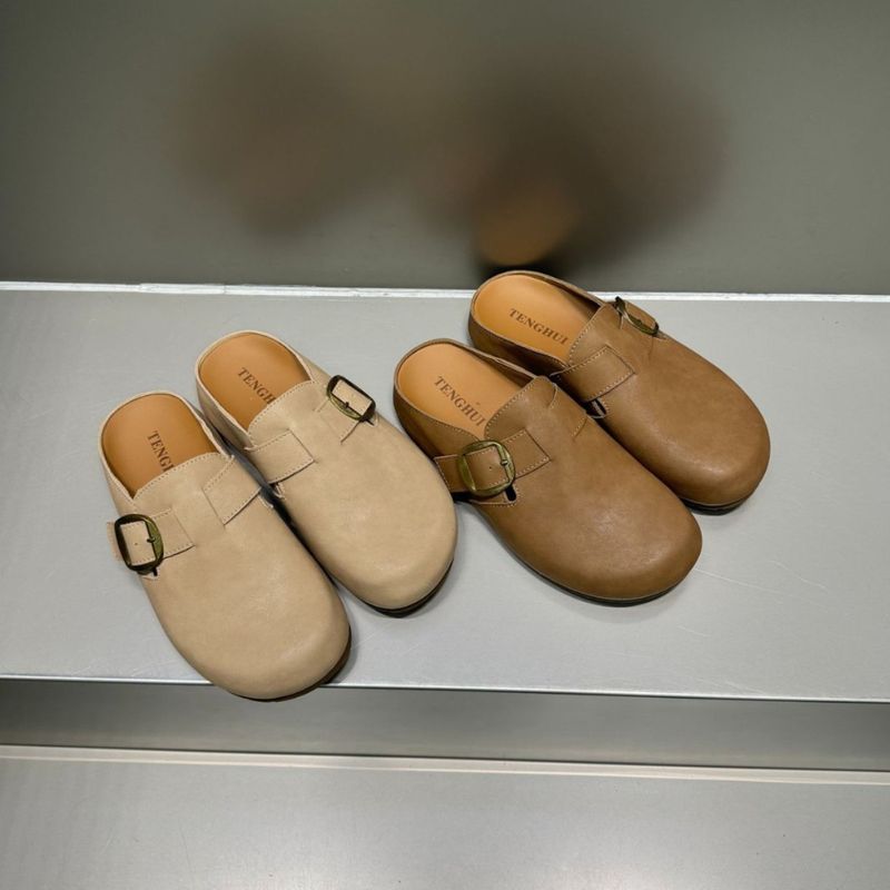 2025 Spring New With One Step Stepping, Baotou Pulling, Genuine Leather Lazy Shoes, Soft Bottom, Non Tiring Wearing_voghion.com