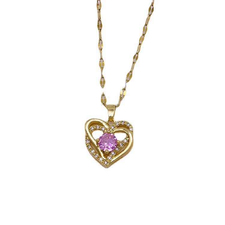 Collana con ciondolo moda Affinità cuore a cuore per senso di alta qualità da donna con piccole fragranze, nuova moda e_voghion.com