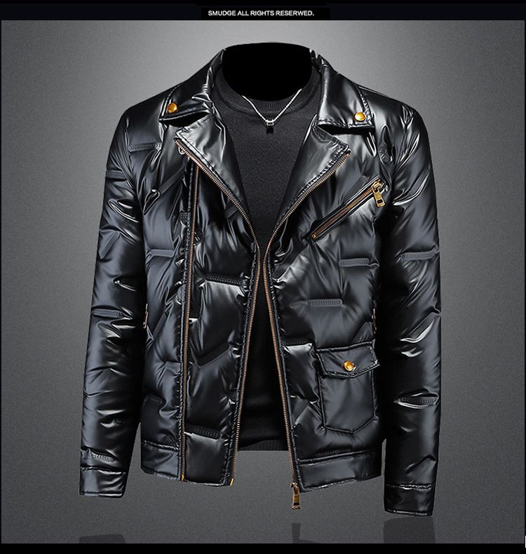 Herren-Premiumjacke aus 90 % weißer Entendaunen – Slim-Fit-Business-Casual-Mantel mit glänzender Nylon-Außenschicht, winddicht und warm für den Winter (Modell Y9876)_voghion.com