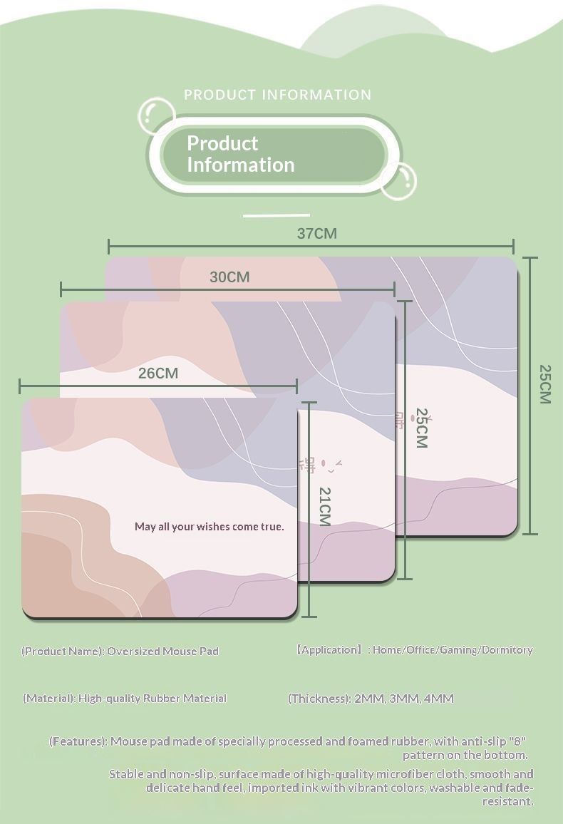 NeoGear Morandi Mouse Writing Desk Small Square Computer Wrist Rest Pad For Women Office Thickened Desktop Mat_voghion.com
