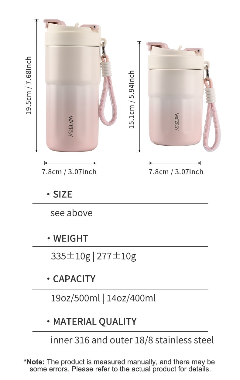 400/550ML Edelstahl Kaffee Thermobecher 316 Vakuumflaschen Office Home für heiße und kalte isolierte Flasche Auto Reise Mu_voghion.com