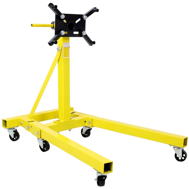 Folding Engine Stand 2000 LBS Capacity Motor Hoist 360 Degree Adjustable Mounting Head Dolly Mover Auto Repair Rebuild Jack_voghion.com