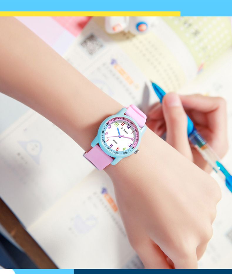 Round Dial Waterproof Quartz Watch For Kids And Teens - Stylish Casual Timepiece With 50M Water Resistance, Japanese Movement, And Durable TPU Strap_voghion.com