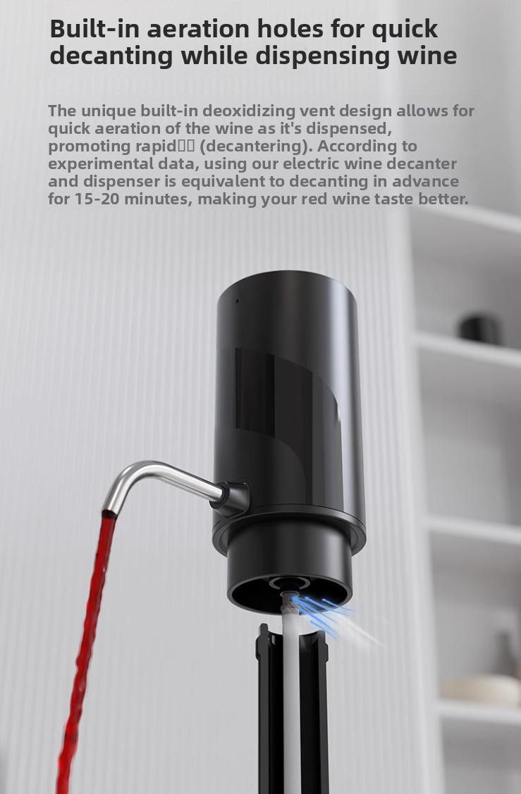 Nouveau modèle de distributeur automatique de pression d'air, décanteur à usage domestique, pompe électrique de style européen, verseur de vin_voghion.com